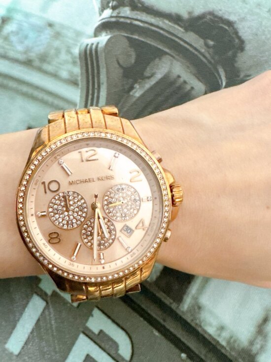 Michael Kors MK7251 Oversized Pilot Pavé Rose Gold-Tone Watch main image 5